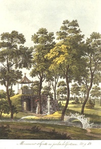 „Monument und Grotte im Garten 
von Gartzau Nr. 9 Pl.“
Stich vermutlich von F. Genelly 
(um 1790)