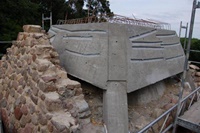 Die Stahlbetonkonstruktion über der oberen Kuppel (Aufnahme 2008)